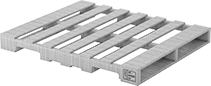 Image of Product. Front orientation. Pallets. Wood Pallets, Vented Surface, Stringer Reinforcement.