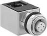 Image of Product. M12 Socket. Front orientation. Metric Circular Connectors. M12 Connectors, 90° Elbow Adapters.