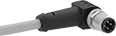 Image of Product. Front orientation. Ethernet Cords. Ethernet Cords with M12 Connectors, Plug, 90° Elbow End, D Code.