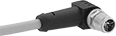 Image of Product. Front orientation. Ethernet Cords. Ethernet Cords with M12 Connectors, Plug, 90° Elbow End, X Code.