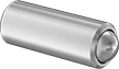 Image of Product. Front orientation. Spring Plungers. Press-Fit Ball-Nose Spring Plungers, Flush Profile, Smooth Body.