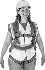 Image of ProductInUse. Front orientation. Fall-Arrest Harnesses. Heat-Resistant Fall-Arrest Harnesses.