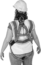 Image of ProductInUse. Back orientation. Fall-Arrest Harnesses. Heat-Resistant Fall-Arrest Harnesses.
