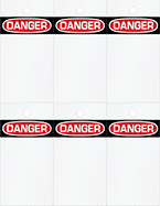 Image of Product. Front orientation. Tags. Laser Printer Tags, Danger, Blank.