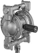 Image of Product. Front orientation. Drum Pumps. Stainless Steel Long-Life Air-Powered Drum Pumps for Chemicals.