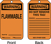 Image of Product. Front orientation. Contains Annotated, MultipleImages. Tags. Hazardous Material Tags, Warning—Flammable.