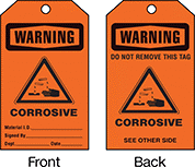 Image of Product. Front orientation. Contains Annotated, MultipleImages. Tags. Hazardous Material Tags, Warning—Corrosive.