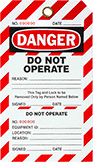 Image of Product. Front orientation. Tags. Tear-Off Matching Lockout/Tagout Tags.