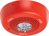 Image of Product. Front orientation. Fire Alarms. Fire Alarm Horns with Strobe Light, Indoor Only, Ceiling Mount.