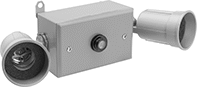 Image of Product. Style H. Front orientation. Security Lights. Adjustable-Head Security Lights, Replaceable Bulb, 2 Heads, Style H.