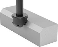 Image of ProductInUse. Chamfer Cut Style. Front orientation. End Mill Insert Holders. Replaceable Carbide-Insert Chamfer End Mill Holders.