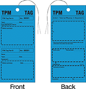 Image of Product. Front orientation. Contains MultipleImages. Tags. Total Productive Maintenance (TPM) Tags, TPM Tag—Defect Summary.