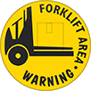 Image of Product. Front orientation. Floor Decals. Plant and Shipping Dock Floor Decals, Forklift Area—Warning.