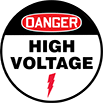 Image of Product. Front orientation. Floor Decals. Electrical Hazard Floor Decals, Danger—High Voltage.