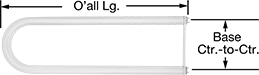 Image of Attribute. Front orientation. Contains Annotated. Light Bulbs. U-Shaped Tubular Light Bulbs.