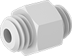 Image of Product. Male. Front orientation. Pipe and Fittings. Plastic Pipe Fittings for Oil, Straight Connectors, Male, Threaded Fitting Connection, Hex Body.