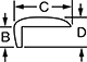 Image of Attribute. Front orientation. Contains Annotated. Plastic Edge Trim, Style 12.