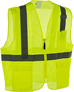 Image of Product. Front orientation. Vests. High-Visibility Vests, Men's Vests—Class 2, Single Stripe (Standard).
