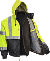 Image of Product. Removable Fleece Liner. Front orientation. Jackets. High-Visibility Jackets, Polyurethane Rubber-Coated Polyester Fabric.