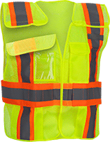 Image of Product. Front orientation. Vests. High-Visibility Vests, Men's Vests—Class 2, Two-Tone Single Stripe (Breakaway and  Expandable).