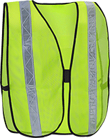 Image of Product. Front orientation. Vests. High-Visibility Vests, Men's Vests—Not Rated, Single Stripe (Expandable).