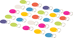 Image of Product. Front orientation. Tags. Key Tag Assortments, Round.