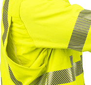 Image of Specification. Side1 orientation. ZoomedIn view. Mesh Vents. High-Visibility Flame- and Arc-Flash-Protection Shirts.