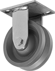 Image of Product. Front orientation. Casters. Corrosion-Resistant V-Groove Wheel Track Casters with Polyurethane Wheels, Rigid Casters.