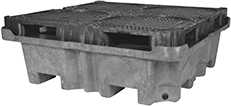 Image of Product. Front orientation. Pallets. Plastic Spill-Control Pallets with Drain, Style C.