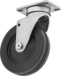 Image of Product. Swivel. Front orientation. Swivel. Corrosion-Resistant Casters with Rubber Wheels.