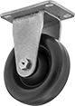 Image of Product. Rigid. Front orientation. Casters. Corrosion-Resistant Casters with Polypropylene Wheels, 1 Wheel, Rigid.