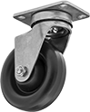 Image of Product. Swivel. Front orientation. Casters. Corrosion-Resistant Casters with Polypropylene Wheels, 1 Wheel, Swivel.