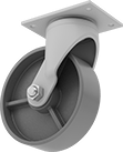 Image of Product. Swivel. Front orientation. Casters. Extra-High-Capacity Trash-Container Casters with Metal Wheels, 1 Wheel, Swivel.