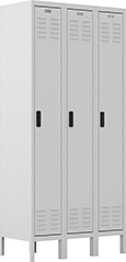 Image of Product. Front orientation. 6 ft. High. Lockers with Keypad Locks, 3 Lockers Across, 1 Locker Down.