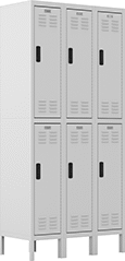 Image of Product. Front orientation. 6 ft. High. Lockers with Keypad Locks, 3 Lockers Across, 2 Lockers Down.