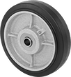 Image of Product. Front orientation. Wheels. High-Strength Rubber Wheels , Rubber, Tread-on-Core Wheel, Solid Wheel Core.