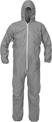 Image of Product. Front orientation. Coveralls. Flame-Resistant Disposable Coveralls, Hooded-Long-Sleeve Coveralls.