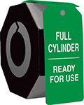 Image of Product. Front orientation. Tags. Liquid and Gas Tags, Full Cylinder—Ready for Use, Roll.
