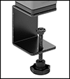 Image of Specification. Front orientation. ZoomedIn view. Contains Border. Clamp On. Pivoting-Head Machine Lights.