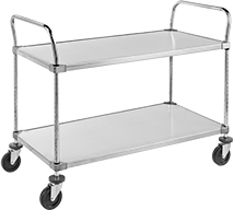 Image of Product. With Solid Shelves. Front orientation. Carts. Food and Beverage Steel Carts, With Solid Shelves.