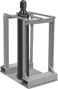 Image of Product. Front orientation. Cylinder Racks. Cylinder Racks with Forklift Entry, Steel Racks with Bars.