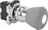 Image of Product. Turn Reset—Illuminated. Front orientation. Emergency Stop Switches. Metal 22 mm Panel-Mount Push-Button-Actuator Emergency Stop Switches, Turn Reset, Illuminated.