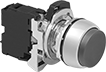 Image of Product. Projecting with Screw-Terminal Wire Connection. Front orientation. Projecting Push Button. Metal 22 mm Panel-Mount Push-Button Switches, Screw-Terminal Wire Connection.