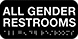 Image of Product. Front orientation. Signs. ADA-Compliant Restroom Signs, All Gender Restrooms (English).