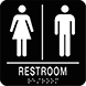 Image of Product. Front orientation. Signs. ADA-Compliant Restroom Signs, Restroom with Men and Women Symbols (English).