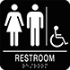 Image of Product. Front orientation. Signs. ADA-Compliant Restroom Signs, Restroom with Men and Women Symbols and Accessible Symbol (English).