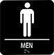 Image of Product. Front orientation. Signs. ADA-Compliant Restroom Signs, Men with Men Symbol (English).
