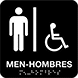 Image of Product. Front orientation. Signs. ADA-Compliant Restroom Signs, Men/Hombres with Men Symbol and Accessible Symbol (English/Spanish).