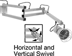 Image of Product. Front orientation. Contains Annotated, Inset. Dock Lights. Articulating-Arm Dock Lights, Style C.