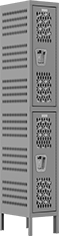 Image of Product. Front orientation. 6 ft. High. Ventilated Lockers, 2 Lockers Down, 1 Locker Across.